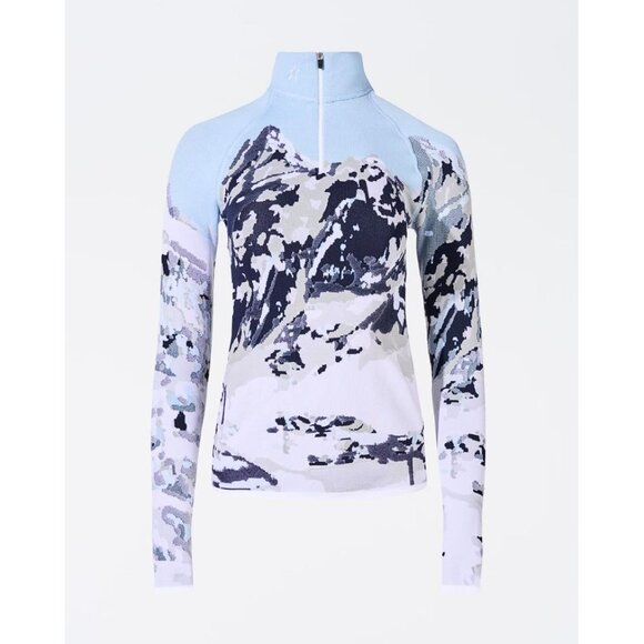 PERFECT MOMENT Women's Landscape Print 1/4-Zip Base Layer Top Size L - Picture 1 of 7